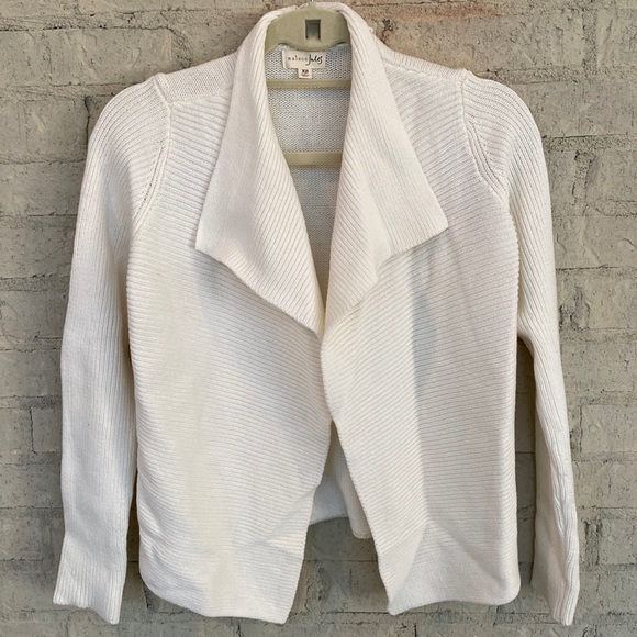 Maison Jules draped cowl neck ivory cardigan sweater. Size XS - Picture 1 of 7